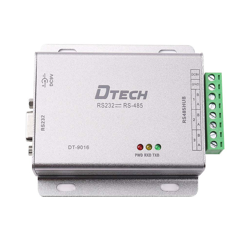 DTECH Industrial Grade RS232 to RS485 Serial Converter 3 Channel RS-485 Expansion Hub with 600W Surge Protection TX RX LEDs Power Adapter Terminal Block