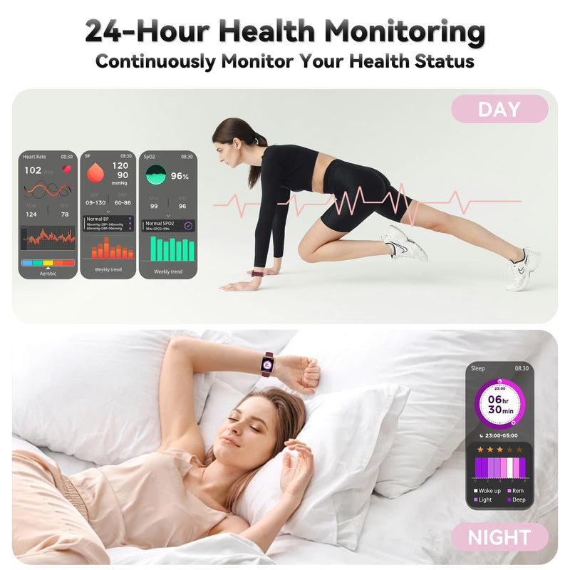 Smart Watch for Men Women(Answer/Make Call), 1.83" Fitness Watch with Heart Rate/Blood Pressure/Blood Oxygen, Pedometer, Sleep Tracker,120+ Sport Modes, IP68 Waterproof Fitness Tracker for Android iOS Red