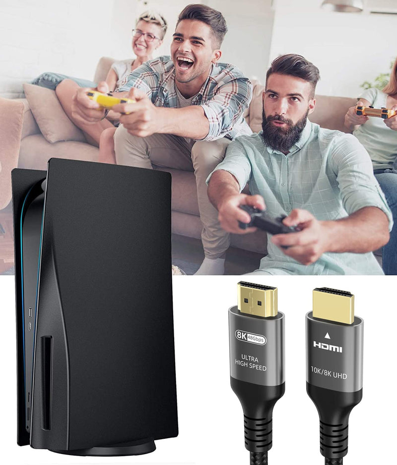 10K 8K 4K HDMI Cable 48Gbps 5 FT, Certified Ultra High Speed HDMI® Cable 4K 240Hz 144Hz 120Hz 8K60Hz 0.01ms HDR10+ eARC HDCP2.3 Netflix Roku TV PC Monitor Projector PS5 Xbox 5feet/1.5m