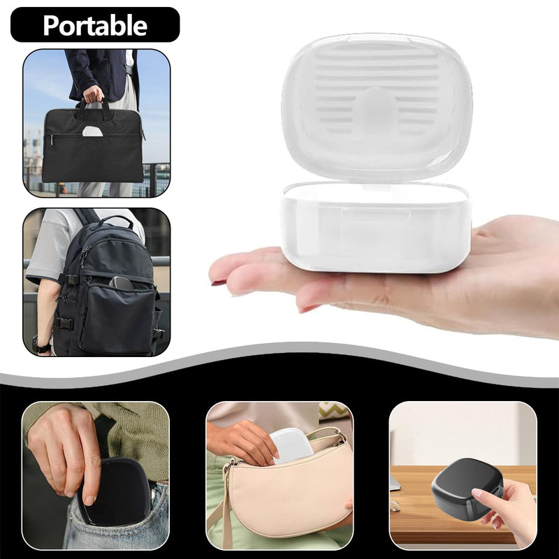 [AUSTRALIA] - Denture Box, Pack of 2 Braces Box with Sieve, Portable Denture Box, Invisible Braces, Storage Box, Double Layer Hollow Drain 
