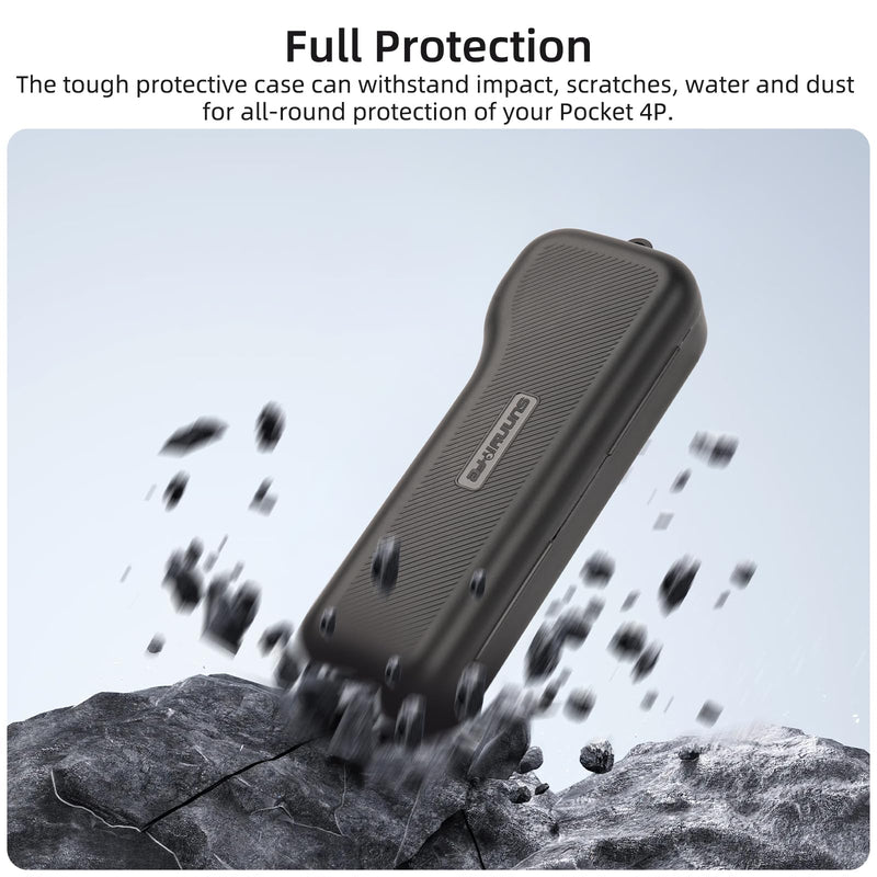Hard Case for DJI Osmo Pocket 4P,Gimbal Screen Protective Cover with Built-in Filter Storage (Black) Black