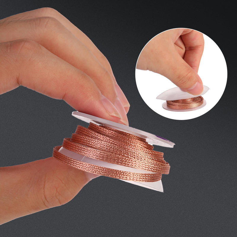 Yuannee Desoldering Wire, 4 Pieces Soldering Braid Copper Desoldering Wire Desoldering Wire with Flux Soldering Strips High Thermal Conductivity Soldering Wire Tin Desoldering Wire for PCB Repairs - 2