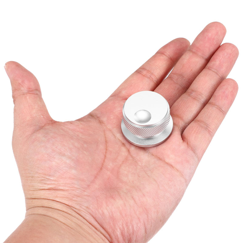 MECCANIXITY 2 Pcs Aluminium Potentiometer Knobs, 1/4" (6mm) Universal Volume Tone Control Knobs with Oval Groove Indicator for Guitar, 4/5" Silver(34x20mm) 34x20mm