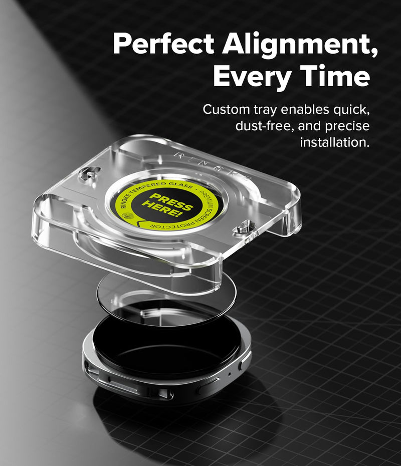 Ringke Bundle [Case with Strap + Screen Protector] for Galaxy Watch 8 44mm : Rugged Gear [All Black] + Tempered Glass Pro [2 Pack]