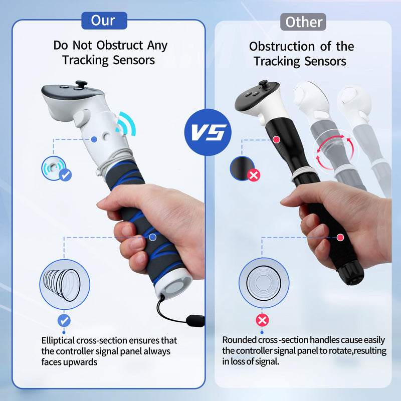 AMVR Handle Attachments Compatible with Meta/Oculus Quest 3 Accessories&AMVR Stand Holder Compatible with Quest 3/Quest 2/Pico 4/for PSVR 2