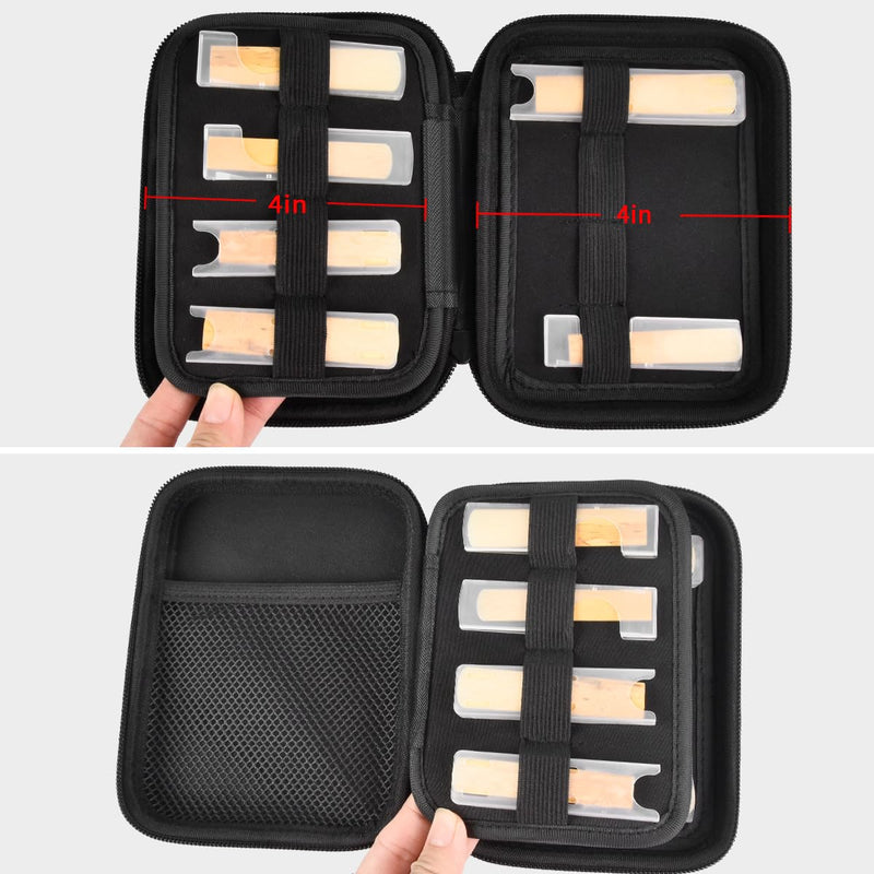 Reeds Case Compatible with Vandoren/for D'Addario Woodwinds/for Sovvid/for Glory Saxophone Clarinet Reeds. Storage Holder for 12 pcs Reed and Humidity Pack (Box Only) -Black Inner Black inner