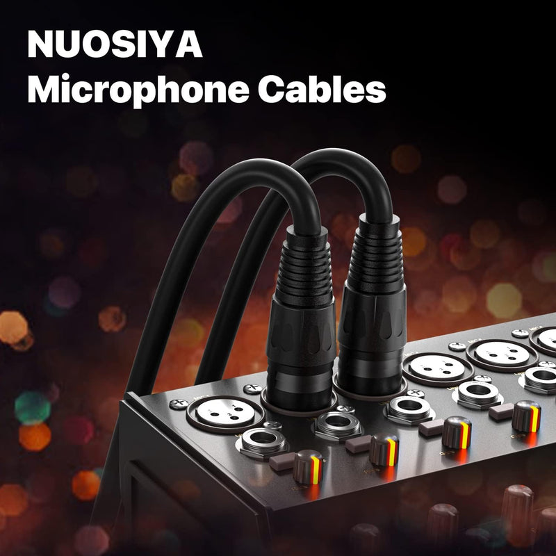[AUSTRALIA] - XLR Cable 1.5 Ft 6 Packs,Microphone Cables,Premium Balanced Microphone Mic Speaker Cable with 3-Pin XLR Male to Female DMX Cable,Black 1.5 Feet-6 Pack Black 