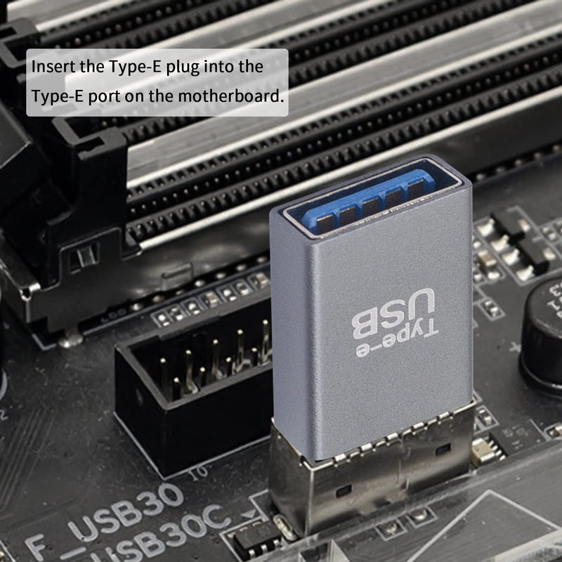 Duttek USB C Motherboard Adapter, 10Gbps USB Type C Motherboard Adapter Converter, High Speed 3.1 USB Type-E Male to USB3.0 Female Motherboard Internal Adapter for Computer.