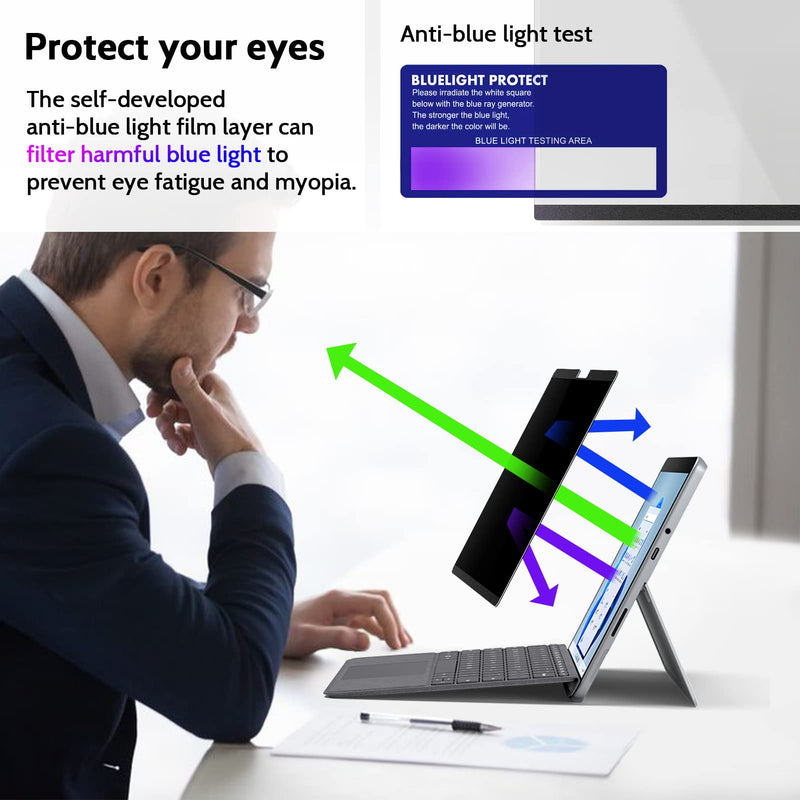 12.3 Inch Magnetic Privacy Screen Compatible With Surface Pro 7+/7/6/5/4/3, Removable Anti Blue Light Glare Filter, Black Security Private Apy Block Protector magnetic privacy filter for surface surface pro 7+/7/6/5/4/3 -12.3inch