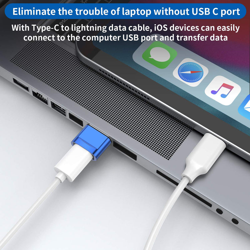 [AUSTRALIA] - USB C Female to USB Male Adapter (4-Pack),Type C to USB A Charger Cable Adapter for iPhone 11 12 13 14 15 Plus Pro Max,Samsung Galaxy Note 10 S24 S23 S22 Ultra,Google Pixel 4 3 2,iPad Air 4 5 Mini 6 Blue 
