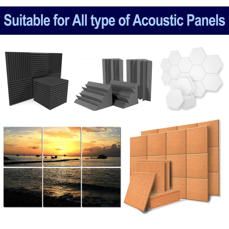 120 Pack Double-Sided Adhesive Tape for Acoustic Soundproofing Foam Panels Strong Pad Mounting, Heavy Duty Wall Adhesive Squares 120