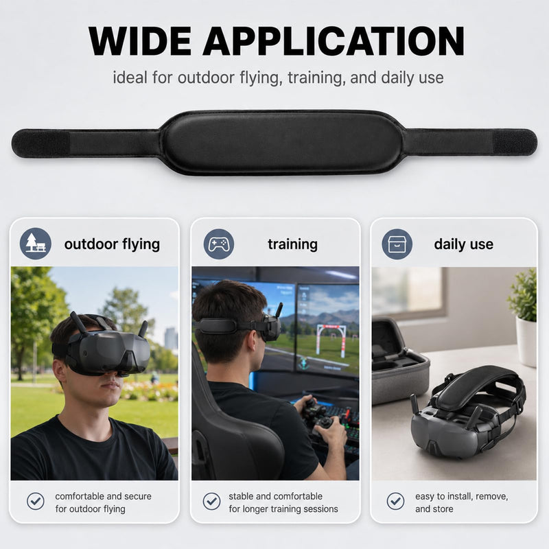Headband Fit for DJI Goggles N3,Easy to Wear,Comfortable Pu Leathe Head Brace Belt Decompression,Decompression Headwear