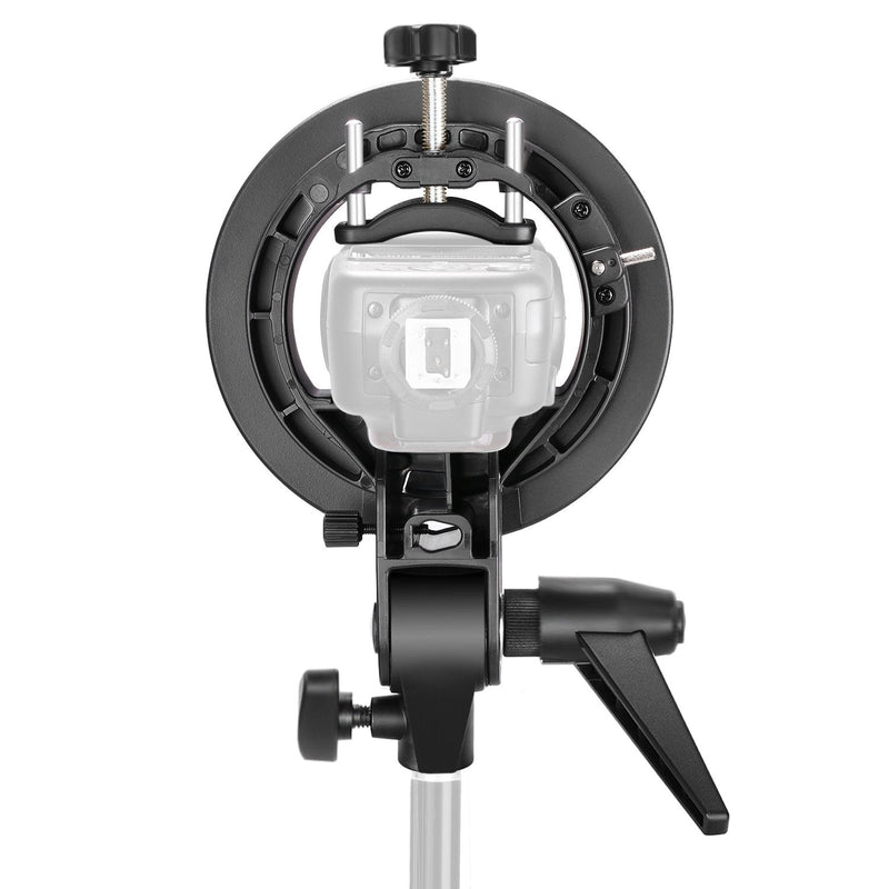 NEEWER S Type Bracket Holder with Bowens Mount for Square Head Flash Speedlite Compatible with Godox AD200Pro NEEWER Z760 NW760 NW700 TT560 Q3, Large Handle, Umbrella Mount, ST-FS