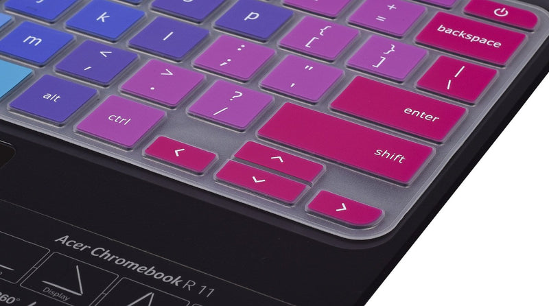 Colorful Keyboard Cover for Acer Chromebook Spin 11 311 C733 CP311 511 512/Chromebook 11 CB3-131 CB3-132 CP311 C738T CB5-132T/Chromebook Spin 713 CP713 R13 CB5-312T/Acer Chromebook 14 15.6", Rainbow
