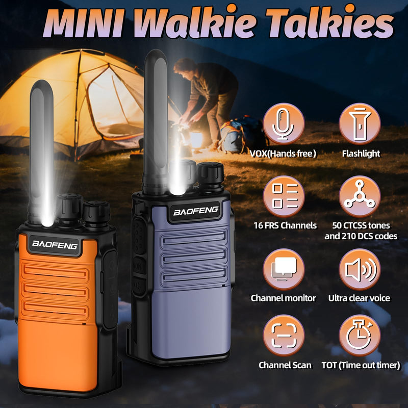 Walkie Talkies Long Range for Adults with Earpieces Rechargeable Waki Taki | USB-C,Flashlight,VOX,1500mAh,Frs Radio Walkie Talkies for Cruise Hunting 2 Pack
