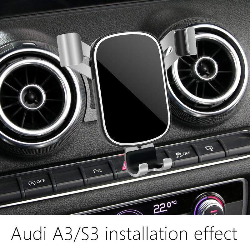 LUNQIN Car Phone Holder for Audi A3 S3 RS3 8V 2014 2015 2016 2017 2018 2019 2020 Auto Interior Accessories Best Phones Mount Cell Cellphone Mobile Cradle Charging Navigation Bracket Air Vent Accessory