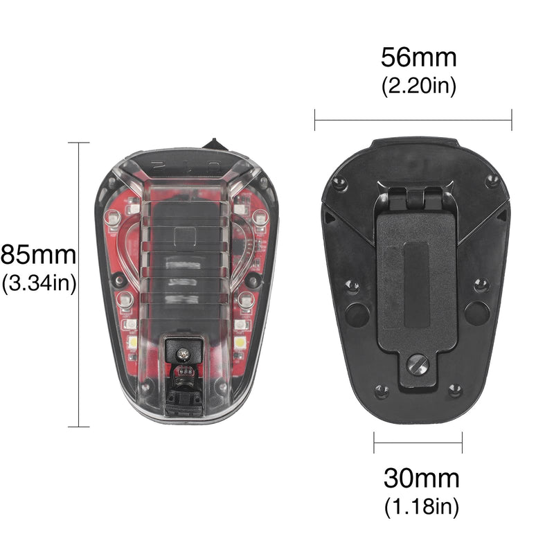[AUSTRALIA] - NOBUHIRO Tactical Helmet Signal Light Optional 4 Modes with Visible LED + IR Constant-on/Strobe, Waterproof Ladybird Survival Identification Lamp for Outdoor Sports BK-RED 