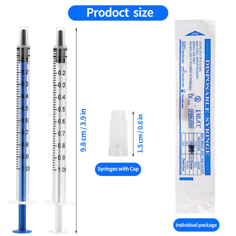 Pack of 30 1 ml Sterile Syringe without Needle Colostrum Syringes, 1 ml Plastic Syringes Independent Disposable Syringes 1 ml with Cap for Refilling and Measuring Liquids Scientific Laboratories