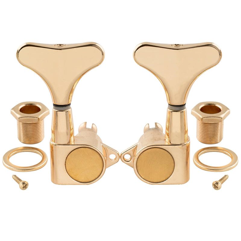 Musiclily Pro 2+2 Sealed Bass TunersTuning Keys Pegs Machine Heads for Ibanez Style Precision Jazz Bass, Gold