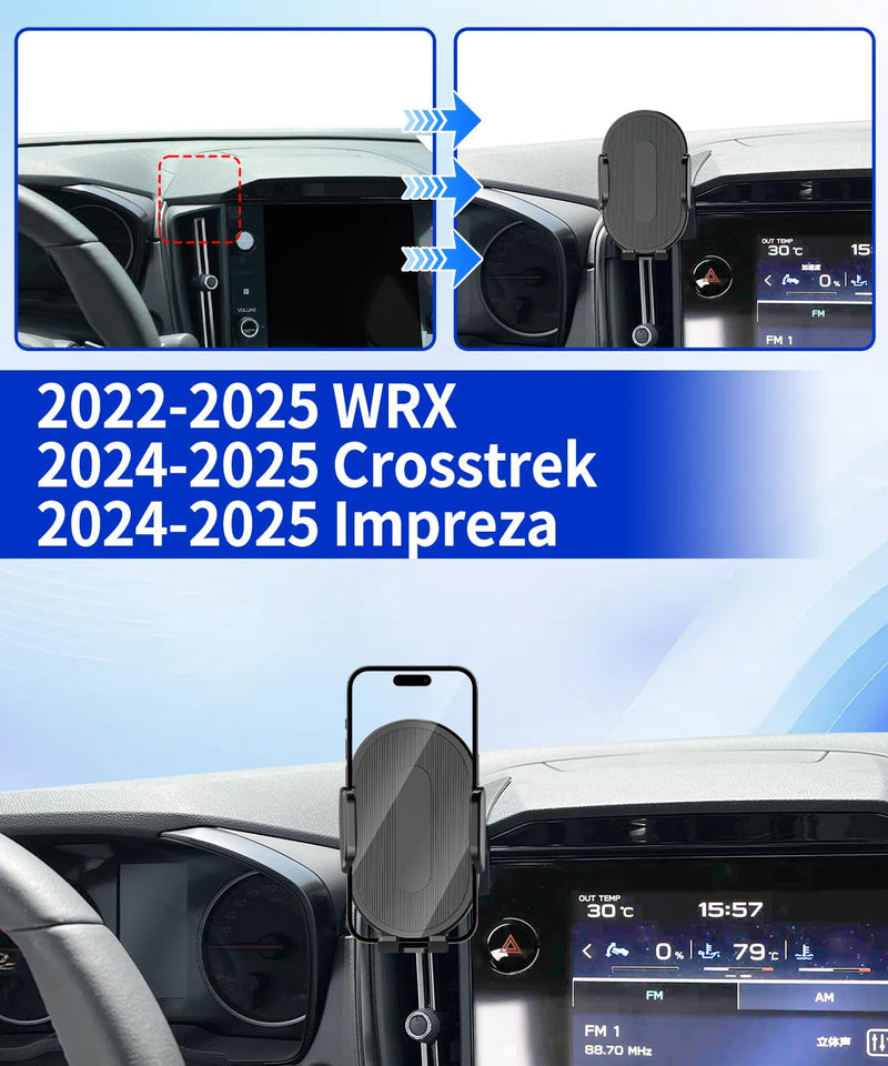 Car Phone Holder for Subaru WRX 2022-2025 / Crosstrek 2024-2026 / Impreza 2024-2026 Auto Accessories，One Hand Place & Pick，360° Rotation，Hands Free，for 4.7-7 inch Phones