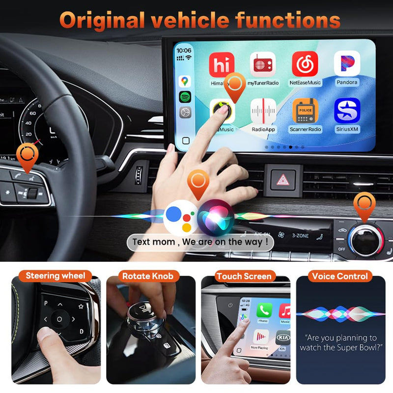 2-in-1 Wireless CarPlay & Android Auto Adapter - CarlinKit MINI Ultra3 | Converts Factory Wired CarPlay or Android Auto to Wireless | Auto Connect | for iPhone & Android | Ultra-Compact Design