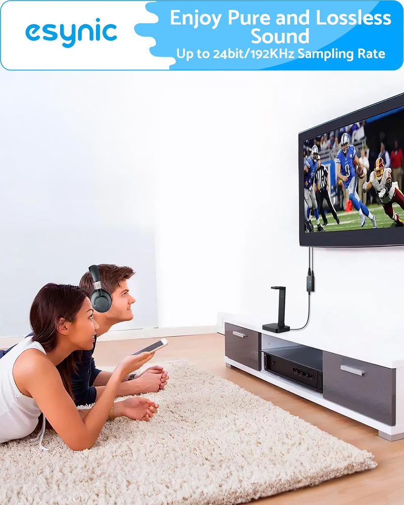 [AUSTRALIA] - eSynic Professional eARC Audio Extractor-Only Work for HDTV ARC/eARC Ports-192KHZ ARC to Optical Audio Adapter-Easy to Setup-7ft Long-Dolby5.1 & DTS 5.1 Formats-from HDTV to Optical Soundbar-No CEC 