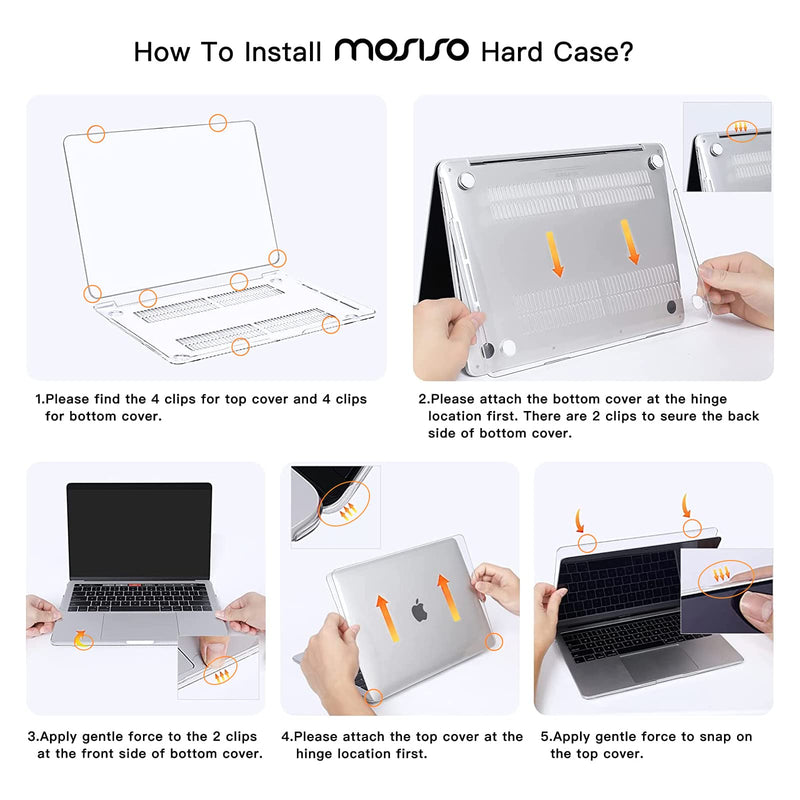 MOSISO Compatible with MacBook Pro 13 inch Case M2 2024, 2023, 2022-2016 A2338 M1 A2251 A2289 A2159 A1989 A1708 A1706 with/without Touch Bar, Plastic Hard Shell Case Cover, Crystal Clear