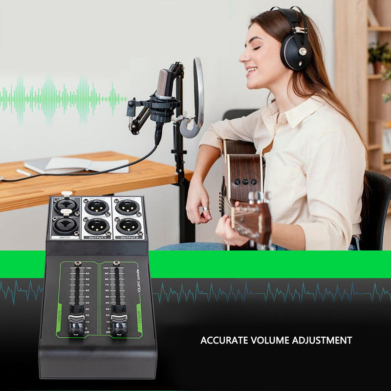 Professional Passive Volume Controller - Low Noise Audio Attenuator for Studio Recording, Live Sound Mixing | Compact Aluminum Alloy Design | Perfect for Sound Engineers & Studio Technicians