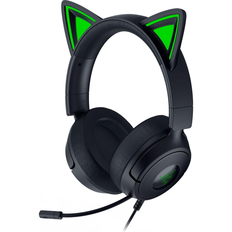 [AUSTRALIA] - Razer Kraken Kitty V3 X Wired Gaming Headset: Kitty Ears - HyperClear Cardioid Mic - 40 mm Drivers - 7.1 Surround Sound - Comfy Ear Cushions - Cross-Platform via 3.5mm PC, PS5, Xbox, Switch 2 - Black 