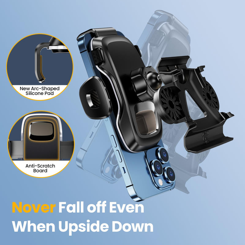 ELOHEI Custom Fit Car Phone Mount Compatible with Hyundai Santa Fe | Phone Holder Compatible with Hyundai Santa Fe 2019 2020 2021 2022 2023 and Santa Fe Hybrid 2021-2023 Car Accessories Black