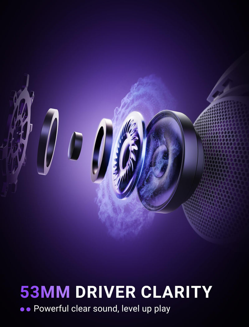 FIFINE H18V LiteWP Wired Open Back Gaming Headset, Expansive Soundstage | 53mm Drivers Bass, 3.5mm/USB Connectivity, Crisp 7.1 Surround, Active Noise Canceling Mic, Spacious Earcups, for PC/Xbox/PS5 White and purple