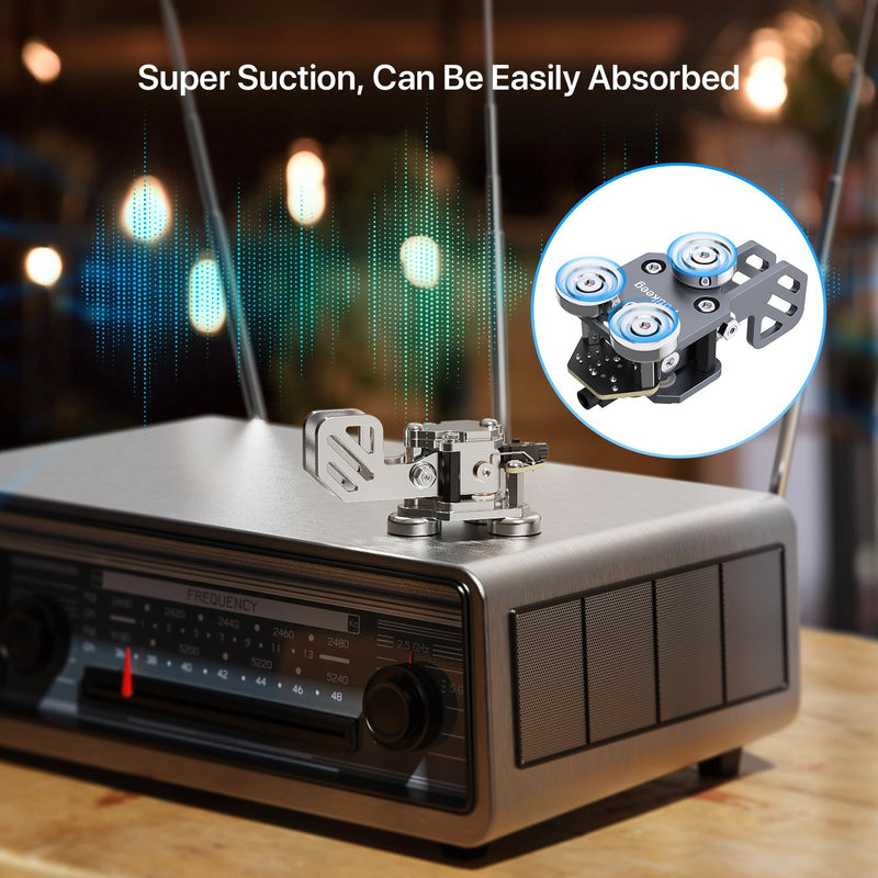 Mini CW Key Automatic Morse - Radio HAM Send Telegram Double Paddle Morse Code Key with Aluminum Body Three Neodymium Magnets Base Grey