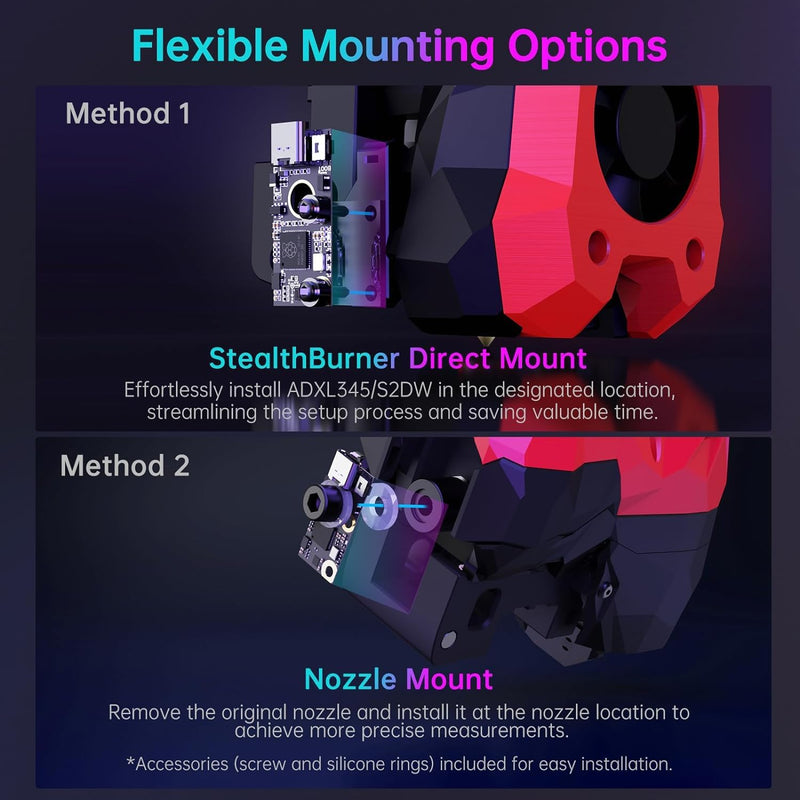 BIGTREETECH S2DW V1.0 Acceleration Sensor Module Compatible Clipper/BIGTREETECH Pi/Raspberry-Pi, High Resolution Tilt-Sensing Accelerometer