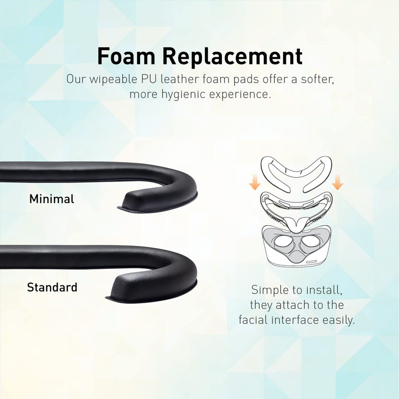 VR Cover Fitness Facial Interface Bracket, Foam Replacement, XL Glasses Spacer, and Lens Protector Cover for Oculus/Meta Quest 2 (Dark Blue & Black + XL Spacer) Dark Blue & Black + XL Spacer