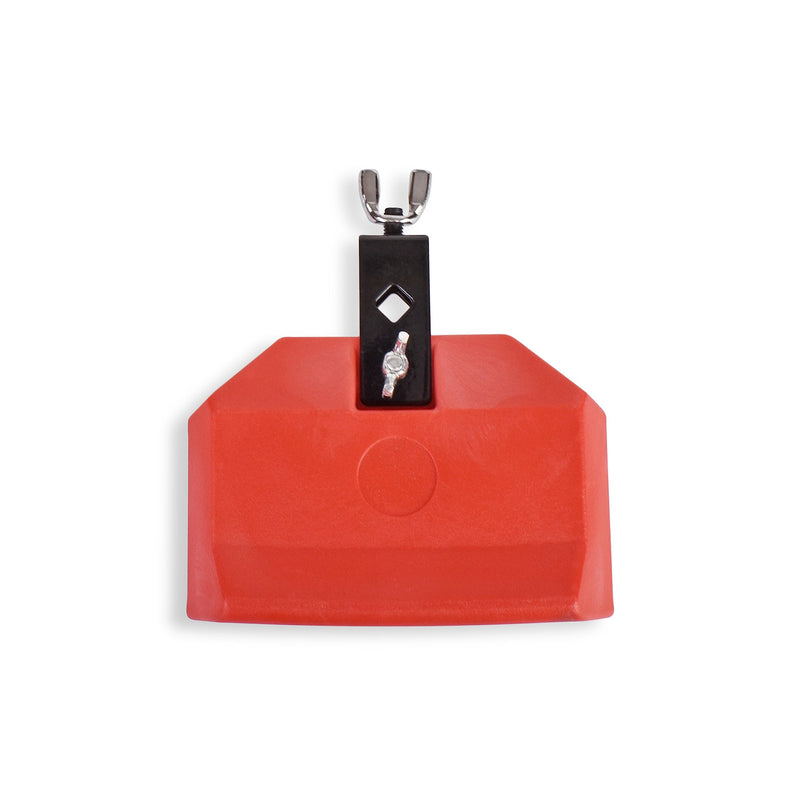 Jam Block - Latin Percussion Instrument, Musical Drum Block Accessory, Red Plastic with Adjustable Mounting Bracket - Complete with Drumstick Keyring