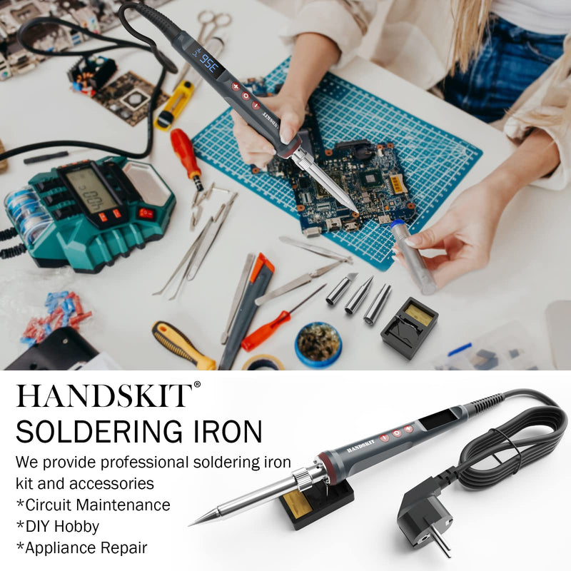 Soldering Iron Set 200 W 220 V, Soldering Iron with LED Display, 6 in 1 Soldering Set with Temperature Adjustable 180-480 °C, 3 Soldering Tips, Soldering Iron Stand, Soldering Iron for Soldering Large 927-200w-new