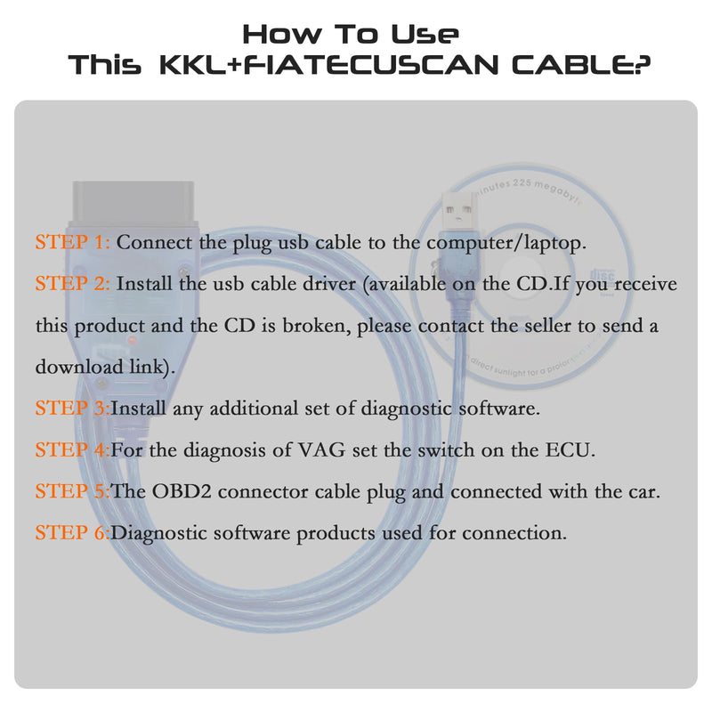 [AUSTRALIA] - KKL 409 FiatEcuScan OBD2 Cable with FT232RL Chip,Diagnostic Software for VG-COM 409+FIATECUSCAN Interface 2 IN 1 Scanner Tool with 4Way Switch,Compatible with Vvv,Audi,Fiat,Alfa,Lancia Vehicle 