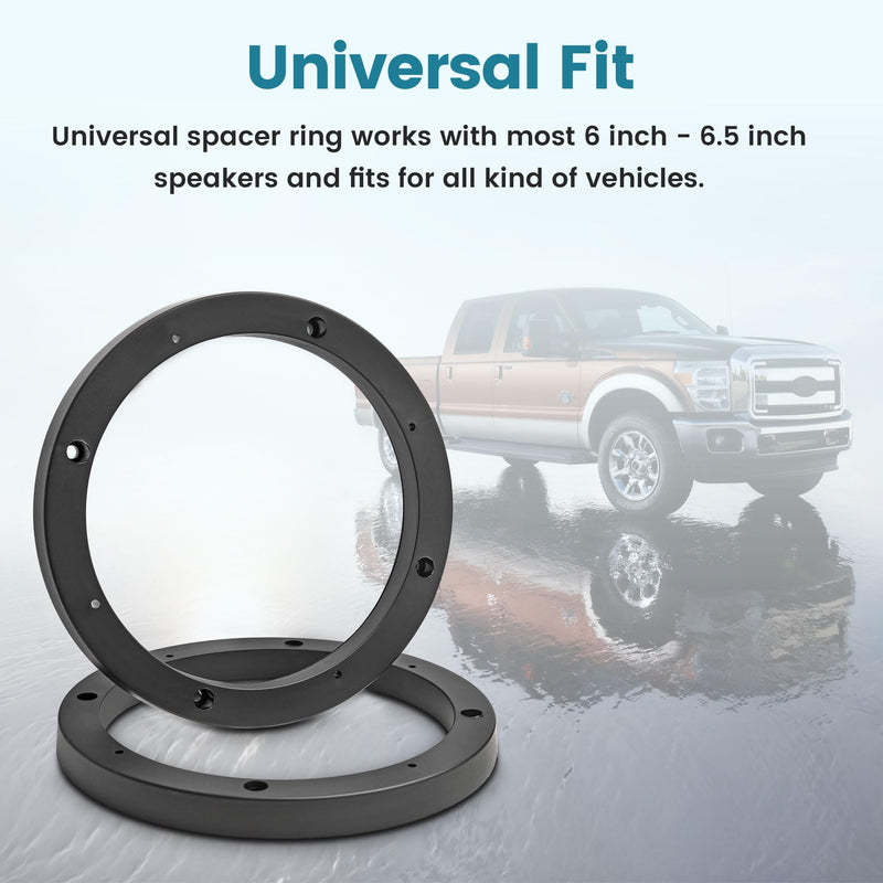 Universal 6.5 inch Car Door Speaker Mounting Ring Spacer Adapter 6.5 inch (2 PCS)