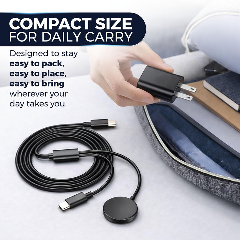 2 in 1 for Samsung Watch Charger, for Galaxy Phone Charger, 25W USB C Fast Charger Cable for Galaxy Watch 8/7/6/5/4/3/Ultra/FE/Active2 & Galaxy S25/S24/S23/S22, Magnetic Watch Charger, PD Travel Cord