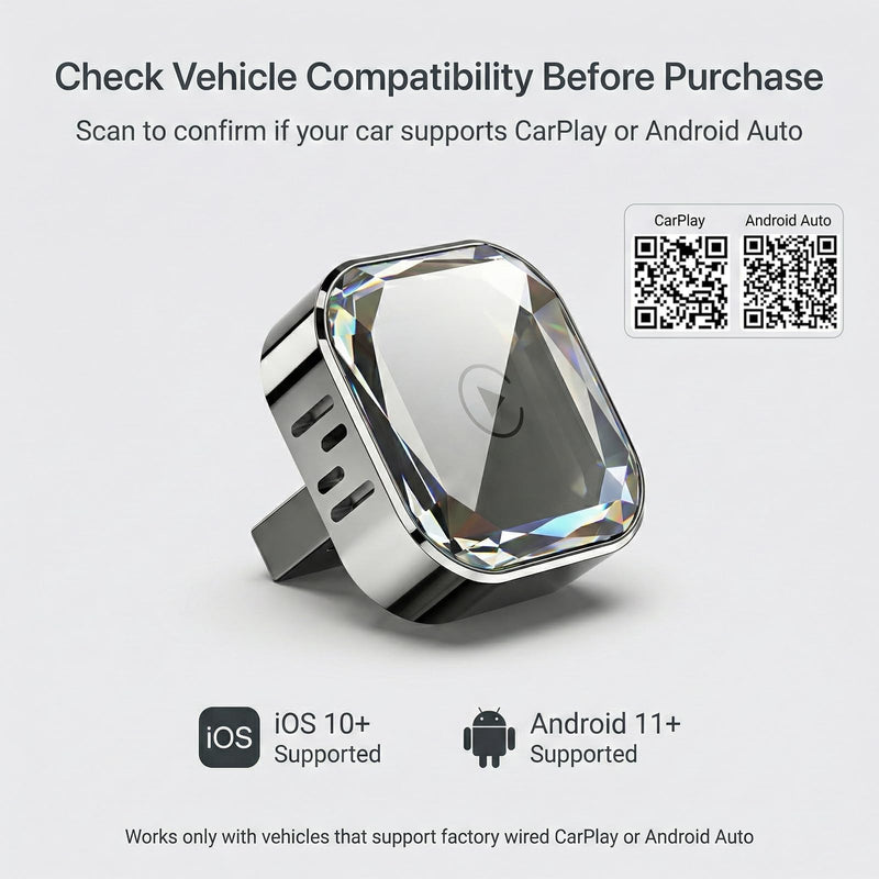 2-in-1 Wireless CarPlay Adapter & Wireless Android Auto Adapter, 5.8GHz Mini Dongle, Converts Factory Wired to Wireless, USB-A/USB-C, Auto Reconnect for Cars 2016+