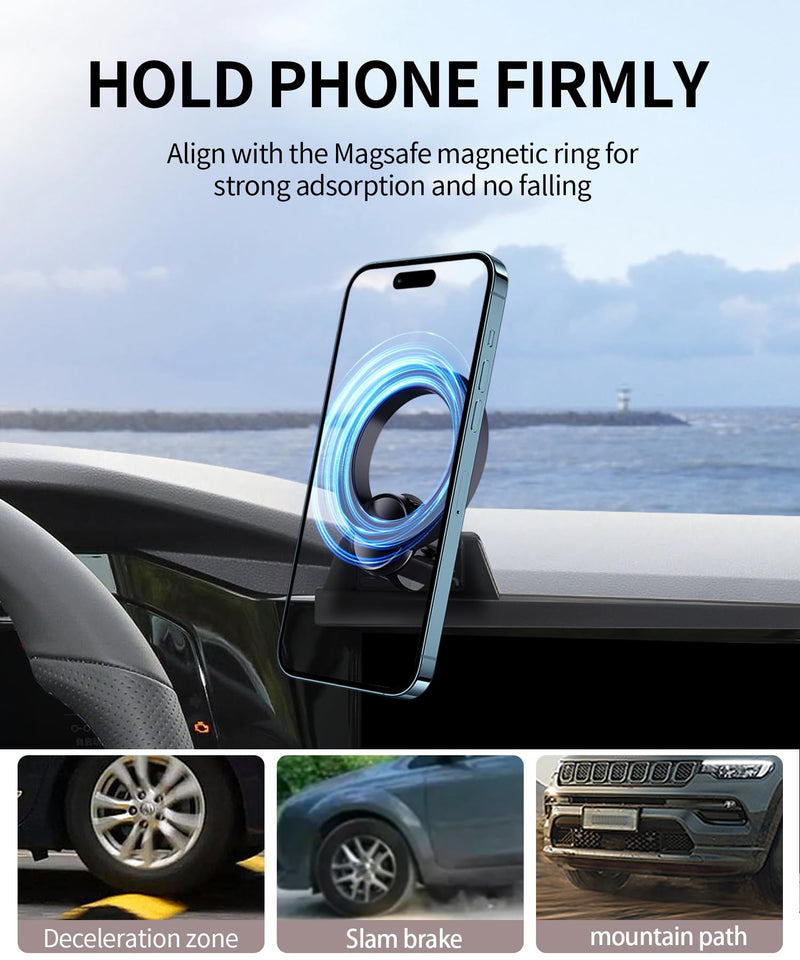 Car Phone Holder for Volkswagen Golf GTI/ Golf R 2022-2024, 8.25/10" Screen | VW Magsafe Accessories Magnetic Cell Phone Mount Clip Compatible with iPhone, 3D fit Stable Dashboard Navigation Bracket for 2022-2024 Golf/Golf GTI/Golf R