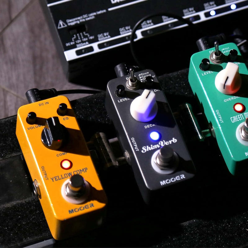 MOOER Compressor Pedal, Yellow Comp Mini Portable Compression with True Bypass, EQ and Volume Adjustable, Classic Optical Compressor Pedals for Electric Guitar Bass