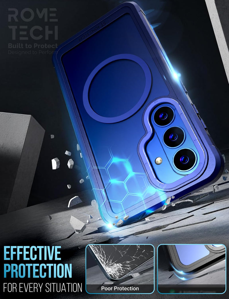 Designed for Samsung Galaxy S26 Case with Belt Clip Holster | Protective Cover with Strong Magnet Compatible with Magsafe - Blue