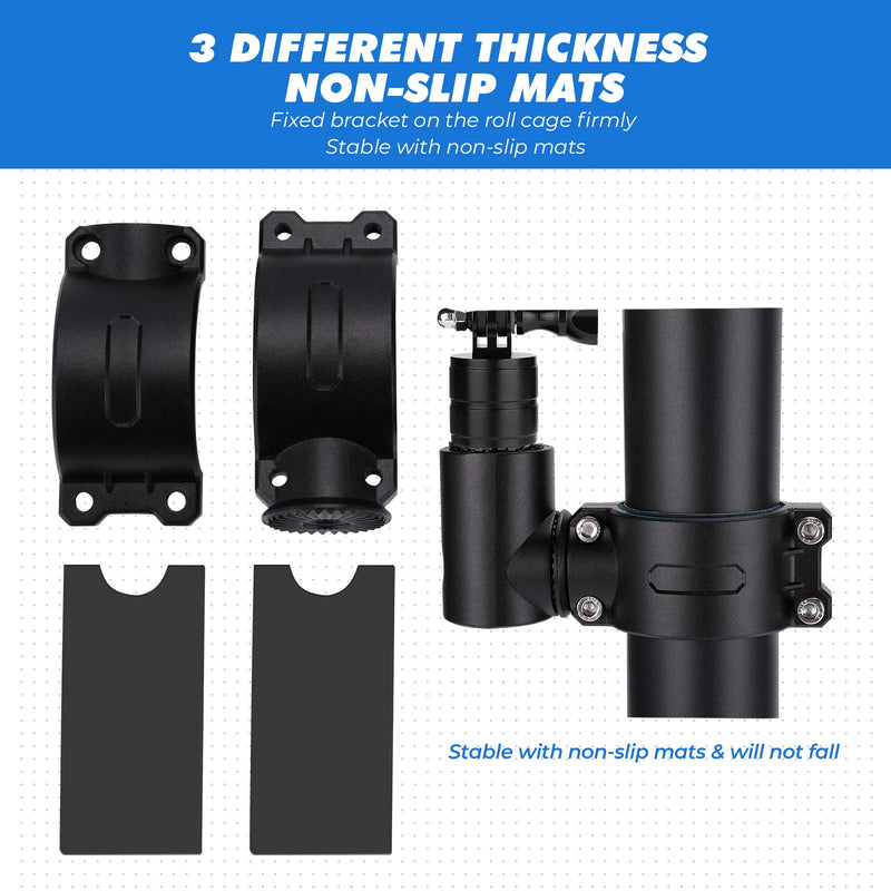 [AUSTRALIA] - KEMIMOTO UTV Camera Mount for 1.75"-2" Roll Bar Compatible with GoPro Hero SJ Insta360 DJL 360° Rotation Aluminum Camera Holder Compatible with Polaris RZR Ranger Can-Am Maverick X3 ATV Boat Truck 
