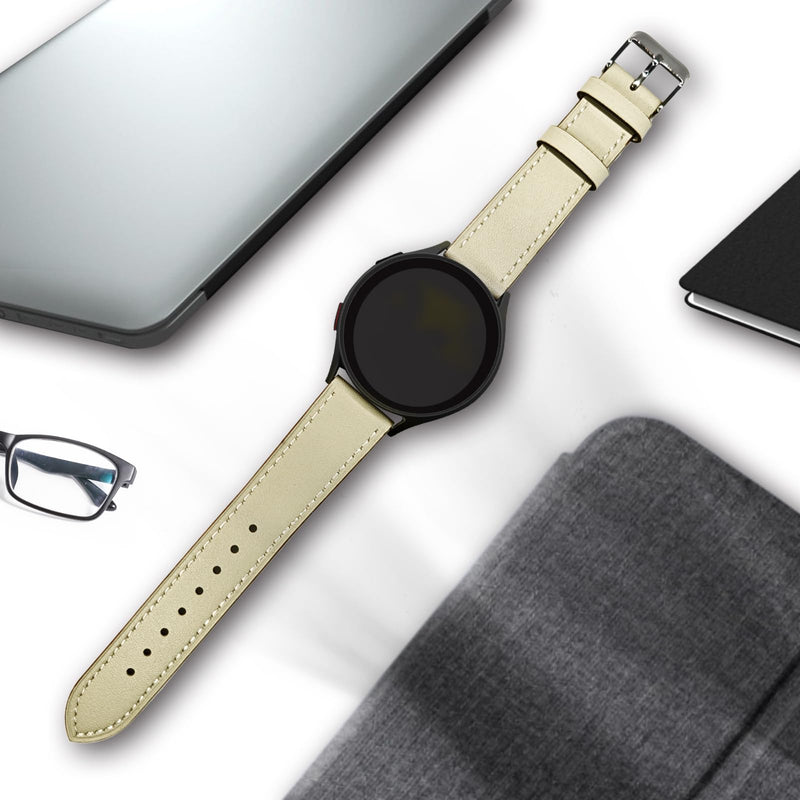 Genuine Leather Band Compatible with Samsung Galaxy Watch 46mm,Watch 3 45mm,Gear S3 Frontier Classic,Top Grain Genuine Leather 22mm 20mm Watch Band for Women Men(Pack of 2)