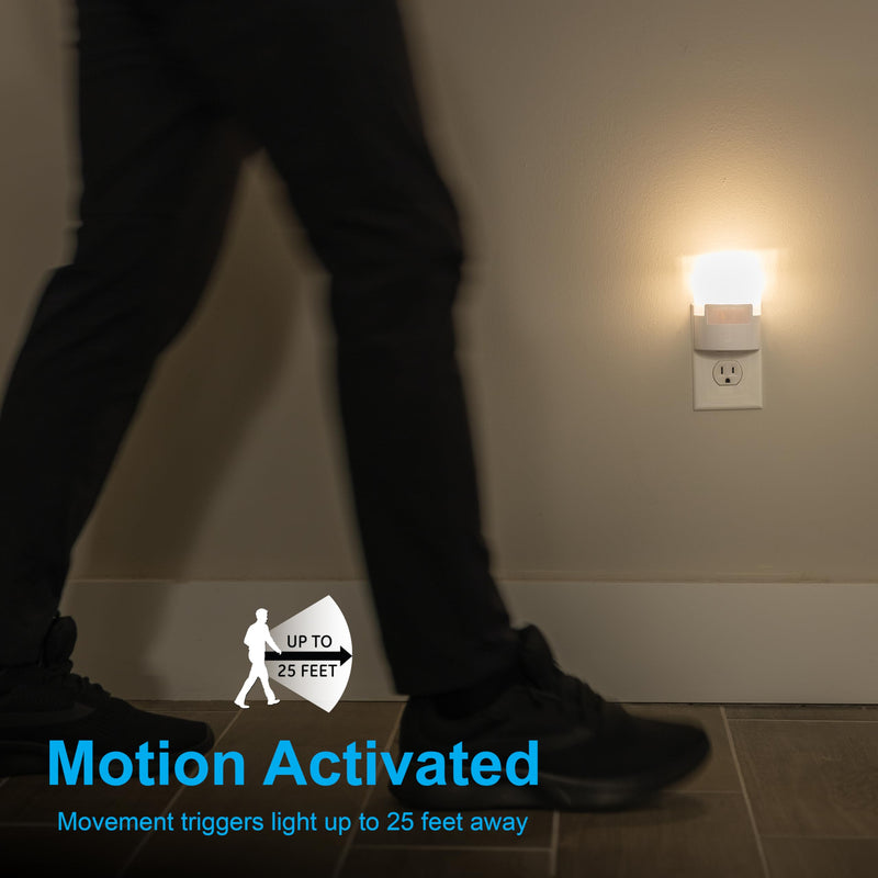 [AUSTRALIA] - GE LED Motion Sensor Night Light, Plug into wall, 40 Lumens, Soft White, UL-Certified, Energy Efficient, Ideal Nightlight for Bedroom, Bathroom, Kitchen, Hallway, 46632, White, 2 Pack White 40 Lumens 