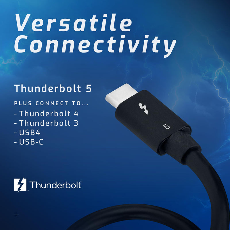 OWC 0.3M Thunderbolt 5 (USB-C) Cable, up to 80Gb/s of bi-Directional Data Speed, up to 120Gb/s for Higher Display Bandwidth, 240W