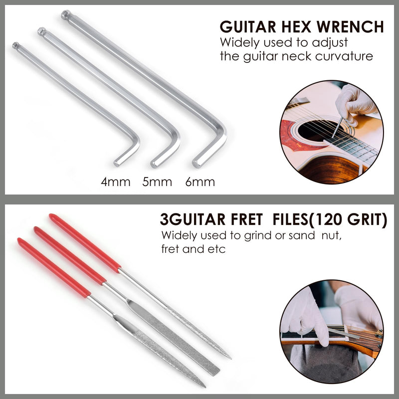 [AUSTRALIA] - 37Pcs Guitar Tools, Guitar Repaire Kit Care Tools with Carry Bag for Acoustic Electric Guitar Ukulele Bass Banjo, Gift for Music or String Instrument Enthusiast 
