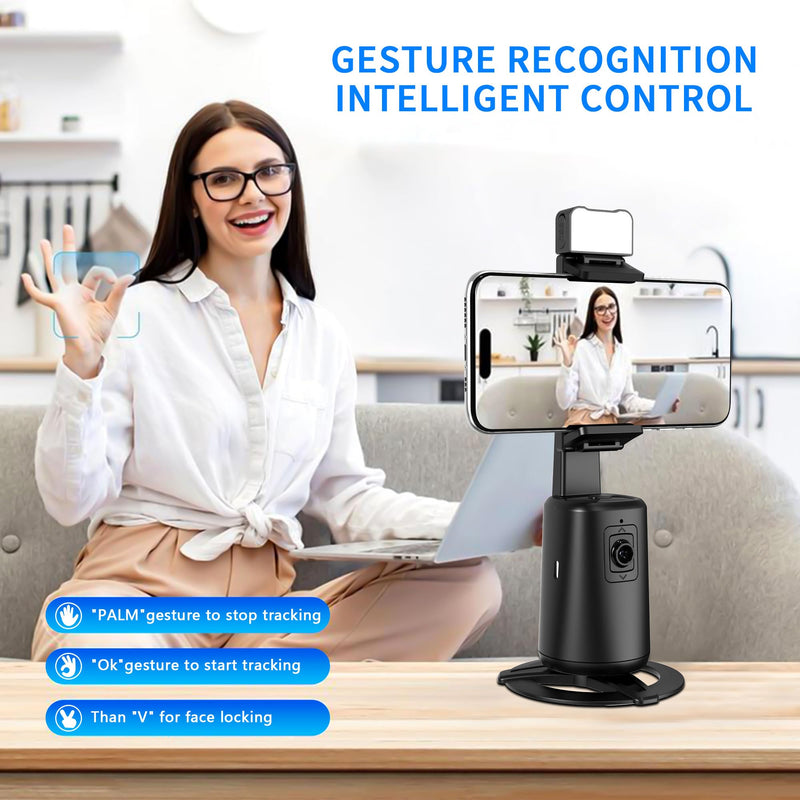 Auto Face Tracking Tripod 360° Rotation, 67" Tripod for iPhone Selfie Stick,Phone Tripod Stand Holder with Remote Gesture Control,No App, for Live Video Tiktok Live Vlog Streaming Video LY-US-A200+55S