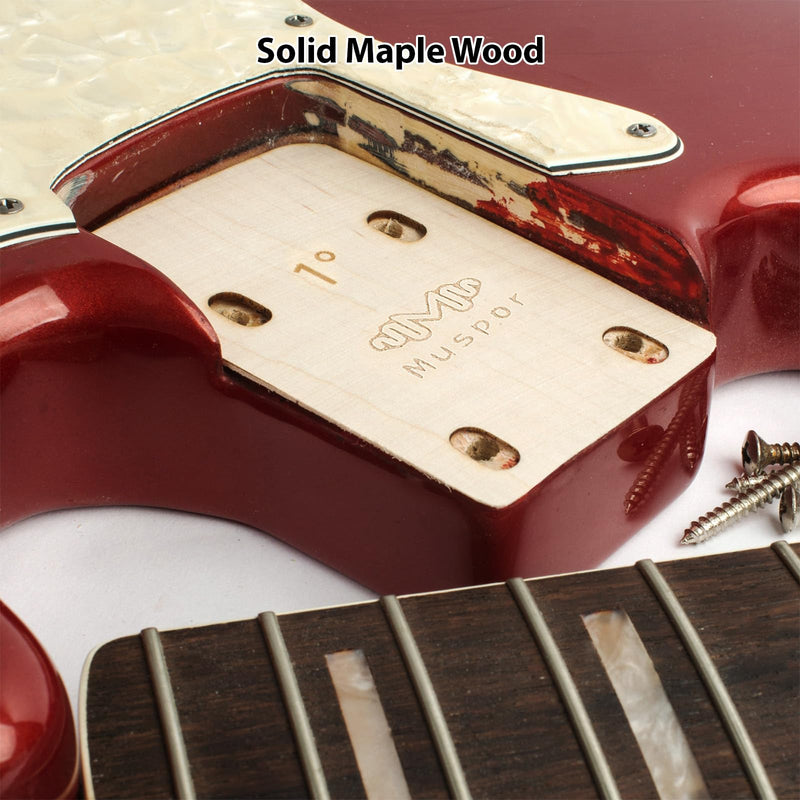 3pcs Guitar Neck Shims Portable Bass Neck Plate Tool Solid Maple Wood Guitar Neck Shim Protection 0.25/0.5/1 Degree Guitar Neck Plate Tool for Guitar Bass Repairment, Shaped